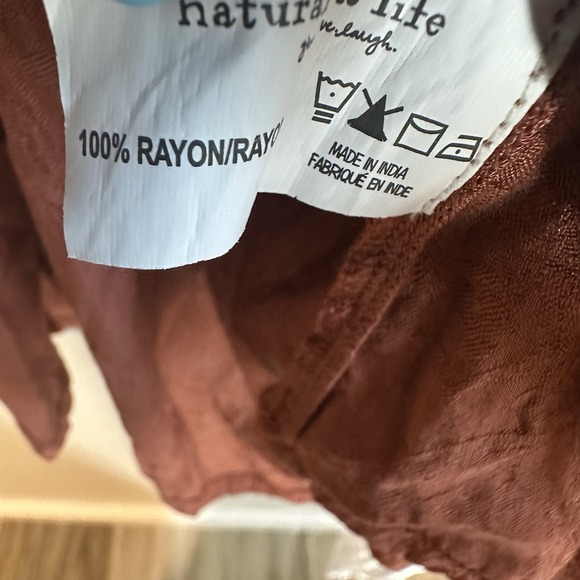 Natural Life Dress Rust Orange Size M Floral Babydoll Mini Boho Gypsie Western - Picture 5 of 9